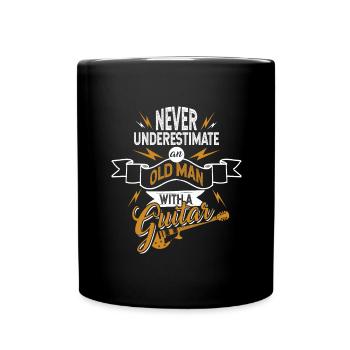 Gitarre Gitarrist alter Mann Rock Musik - Tasse einfarbig - Schwarz - Vorne