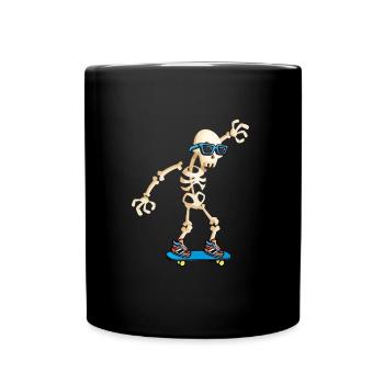 Skateboard skateboard skateboard squelette - Mug uni - noir - Devant