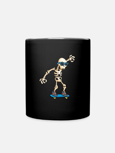 Skateboarder Skateboard Skeleton - Full Colour Mug - black