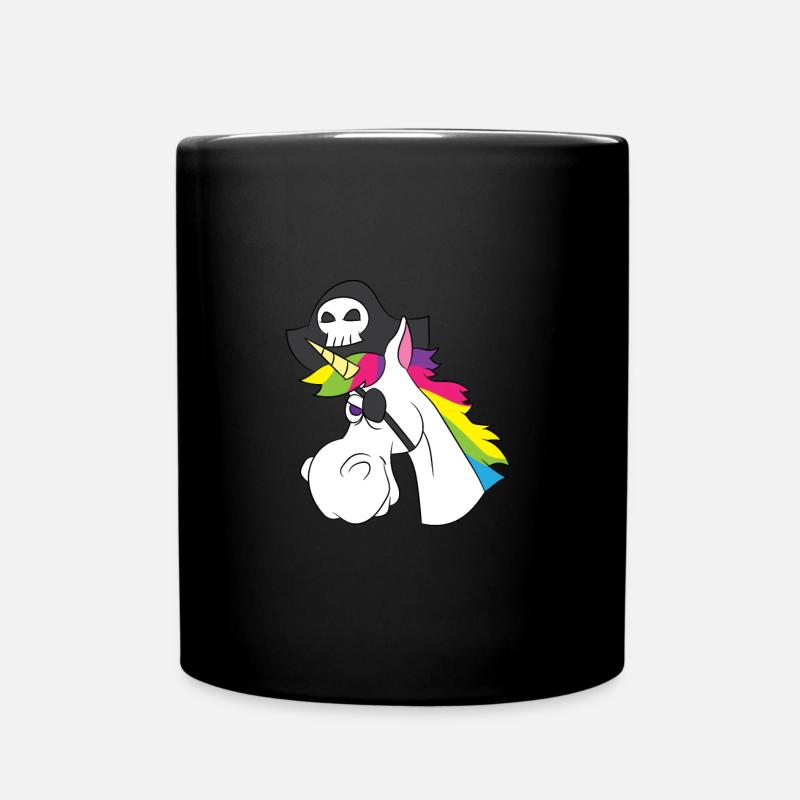 Einhorn Pirat Pferd Augenklappe Regenbogen Karibik - Tasse einfarbig - Schwarz