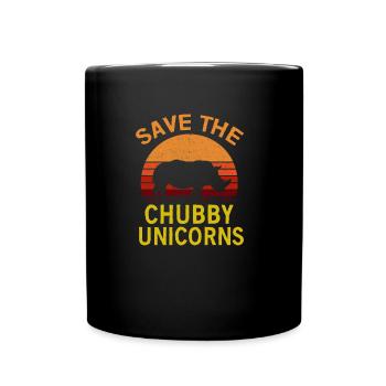 Sauvez la licorne potelée - Mug uni - noir - Devant