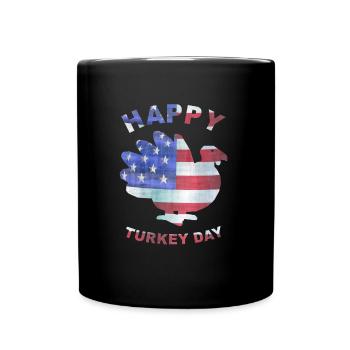Thanksgiving Happy Turkey Day - Mug uni - noir - Devant
