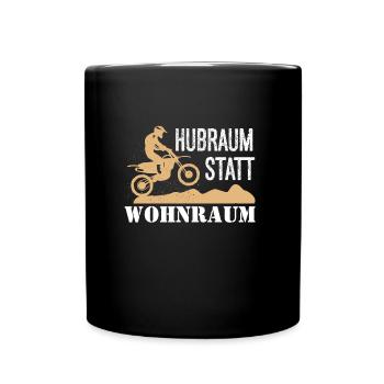 Displacement instead of living space - biker, motorcycle, gift - Full Colour Mug - black - Front