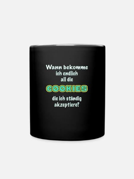 Nerd Anti-DSGVO Shirt: Wo sind meine Cookies - Tasse einfarbig - Schwarz
