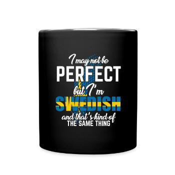 Suède - Mug uni - noir - Devant