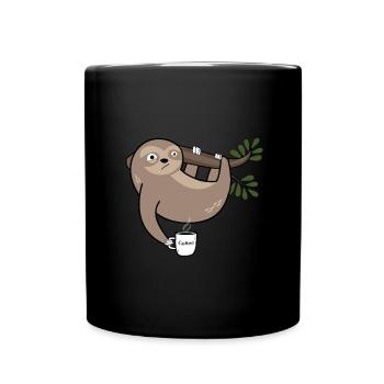 Faultier Kaffee Tasse Büro Kollege - Tasse einfarbig - Schwarz - Vorne