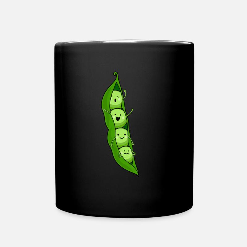 Peas vegetable garden - Full Colour Mug - black