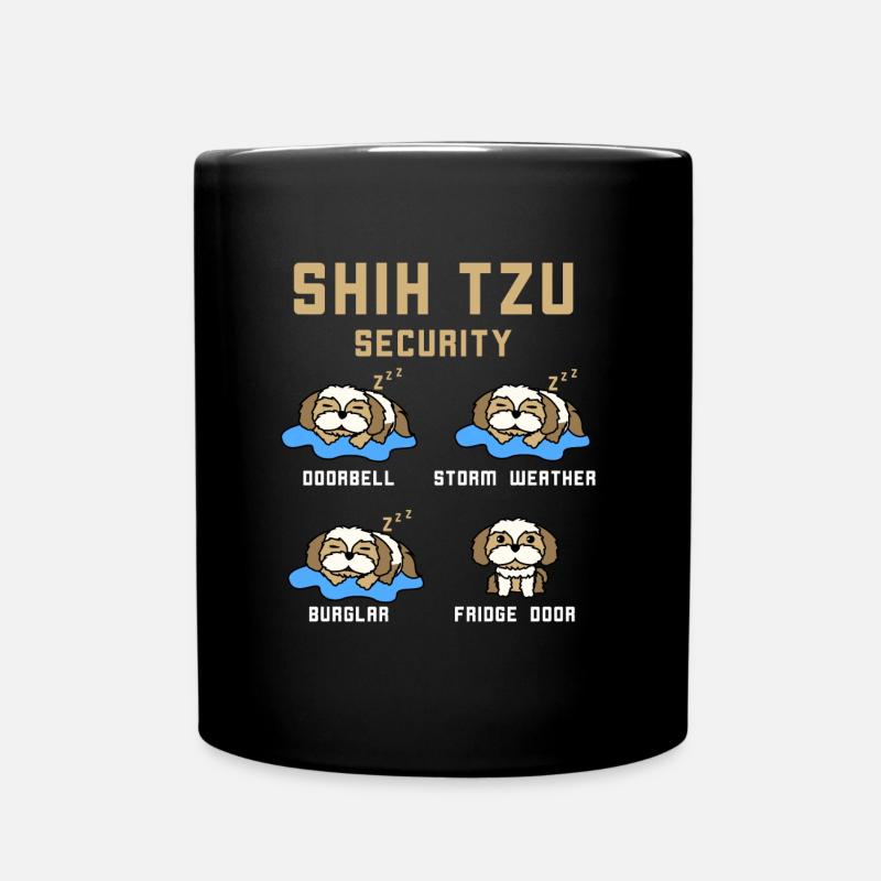 shih tzu - Tasse einfarbig - Schwarz