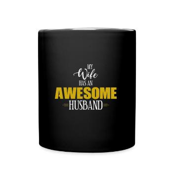Awesome Husband for Good Wife's Shirt - Full Colour Mug - black - Front