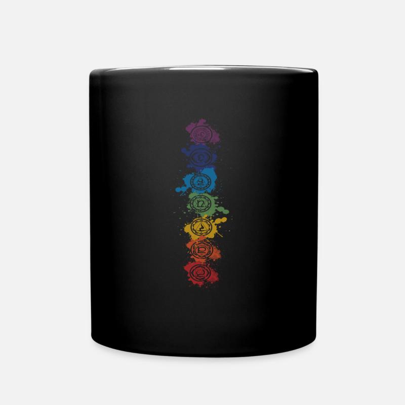 Chakren Elemente Splash - Buddha, Buddhismus, Yoga - Tasse einfarbig - Schwarz