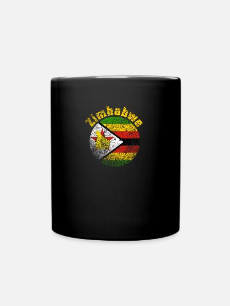 Zimbabwe Zimbabwe Africa Gift Flag Vintage - Full Colour Mug - black