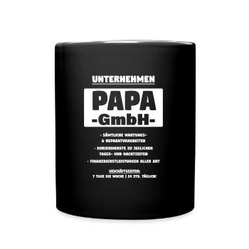 Papa Vater GmbH Weiss - Tasse einfarbig - Schwarz - Vorne