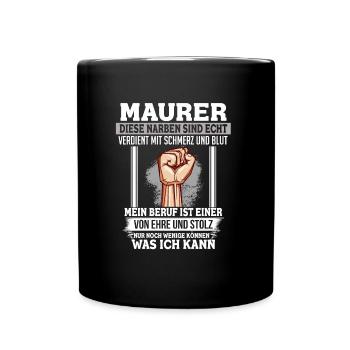 Masons honor and pride fist - Full Colour Mug - black - Front
