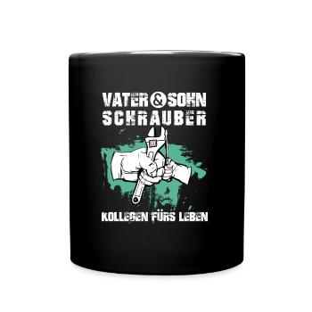 Vater & Sohn Schrauber - Tasse einfarbig - Schwarz - Vorne