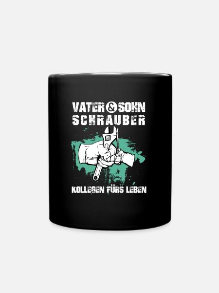Vater & Sohn Schrauber - Tasse einfarbig - Schwarz