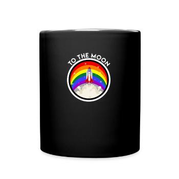 LGBT Gay Pride To The Moon Space Shuttle Rainbow - Full Colour Mug - black - Front