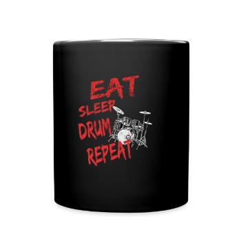 DRUM SCHLAGZEUG SPRUCH - Tasse einfarbig - Schwarz - Vorne