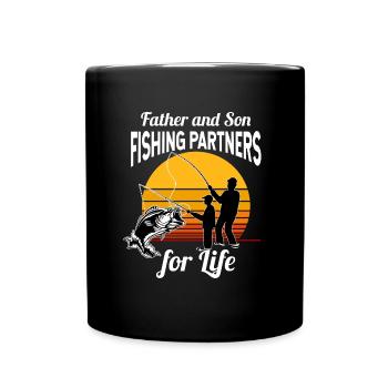 Pêche papa fils - Mug uni - noir - Devant