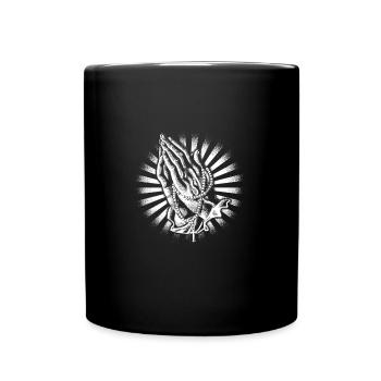 Chapelet Prière Mains Prière Foi Dieu Jésus - Mug uni - noir - Devant