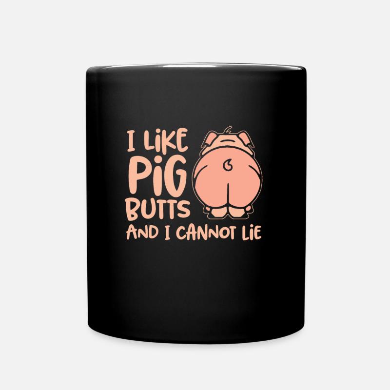 BBQ Grill Grillen Chefkoch Koch Schwein Schinken - Tasse einfarbig - Schwarz
