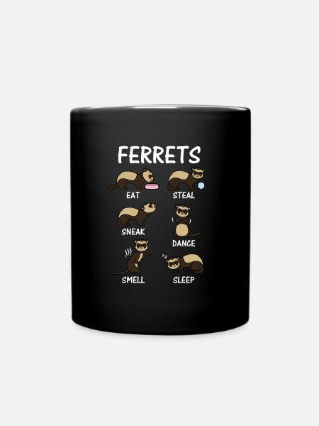 Ferret gift - Full Colour Mug - black