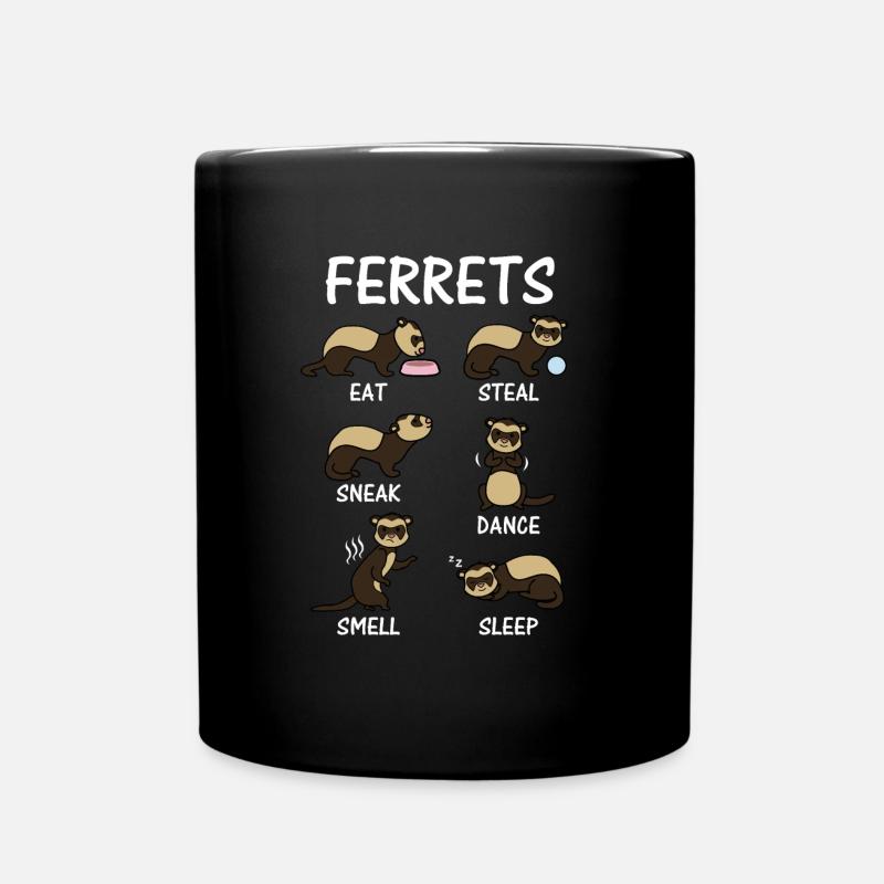 Frettchen Geschenk - Tasse einfarbig - Schwarz