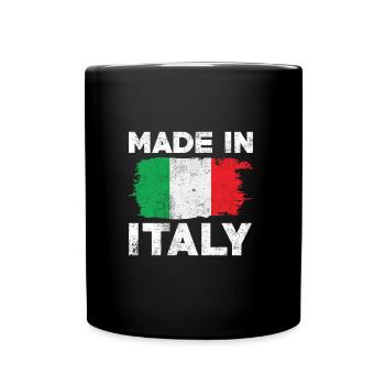 Made in Italy with flag - Full Colour Mug - black - Front