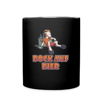 Lustiger Bock auf Bier Saufen Sauftour Fass Malle - Tasse einfarbig - Schwarz - Vorne