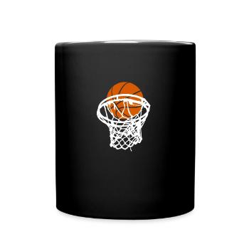 Ball in the basket basketball - Full Colour Mug - black - Front
