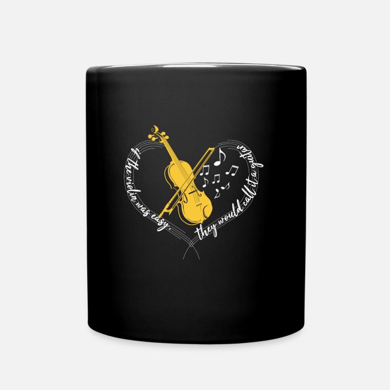geige - Tasse einfarbig - Schwarz