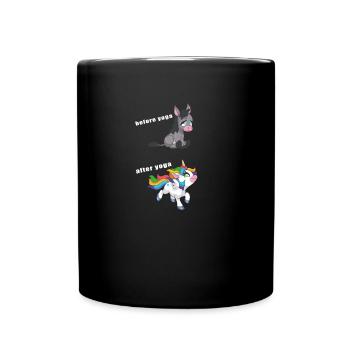 Womens Unicorn Yoga Gift I Funny Workout Gym - Full Colour Mug - black - Front