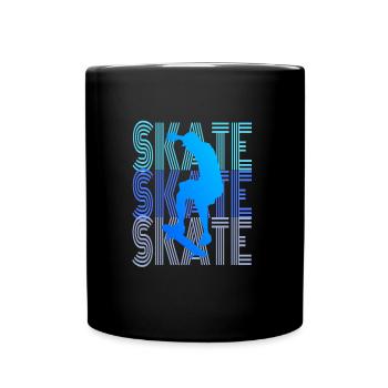 front 1050 Skateboarder Silhoutte Typografie Sk8er - Tasse einfarbig - Schwarz - Vorne