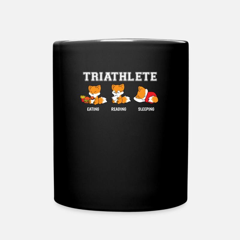 Essen Lesen Schlafen Repeat Fuchs Buch Geschenk - Tasse einfarbig - Schwarz
