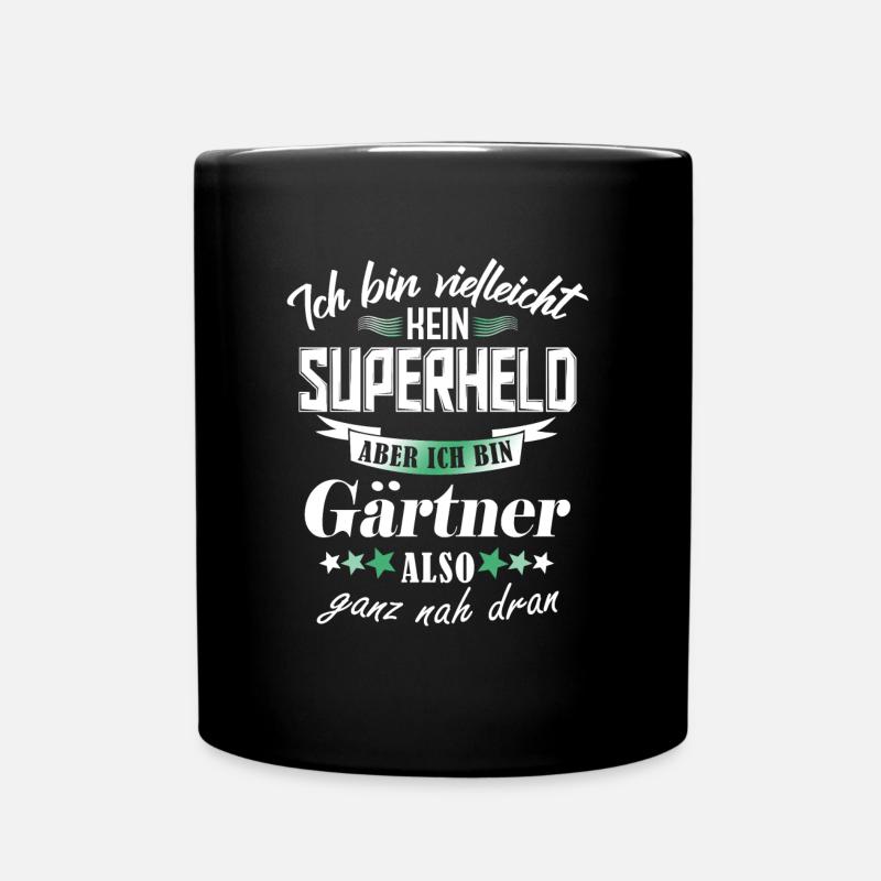 Superheld Gärtner - Tasse einfarbig - Schwarz