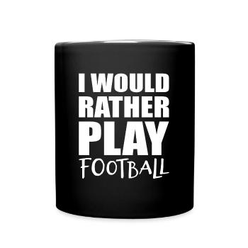 Fussball Fußball - Tasse einfarbig - Schwarz - Vorne