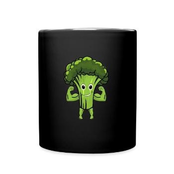 Chemise forte végétalienne Chemise de brocoli Fitness - Mug uni - noir - Devant