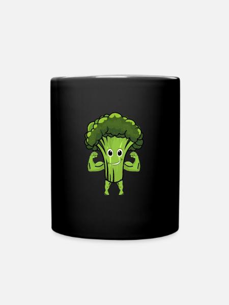 Chemise forte végétalienne Chemise de brocoli Fitness - Mug uni - noir