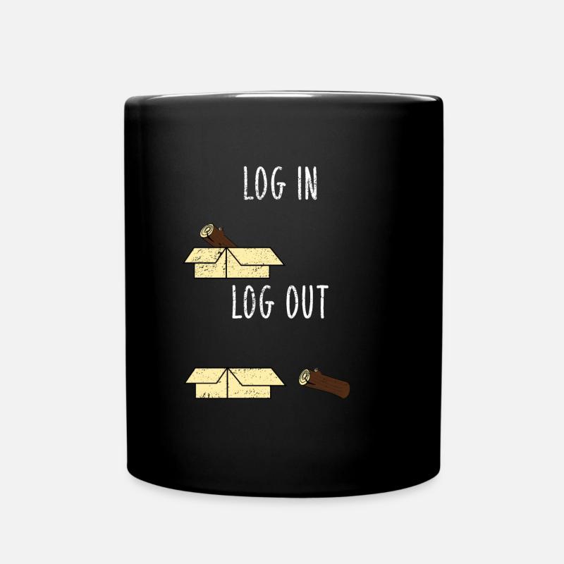 Informatik Witz Log In Log Out Nerd Büro Geschenk - Tasse einfarbig - Schwarz