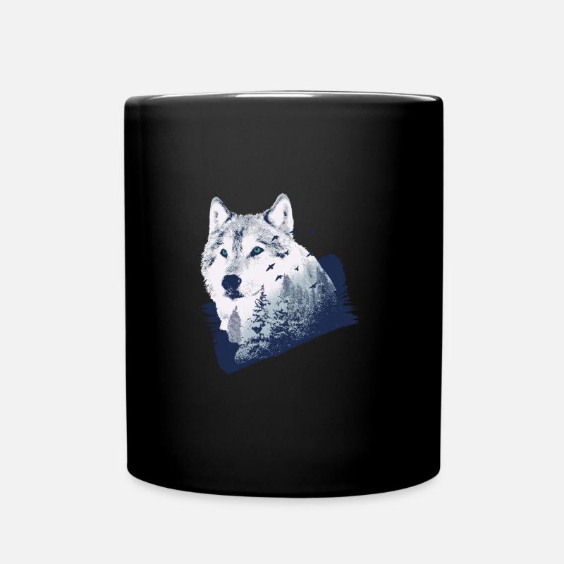 Forêt de loup - Mug uni - noir