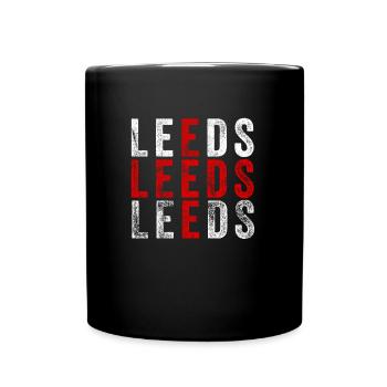 Leeds design | Leeds England Flag graphic | U.K. - Full Colour Mug - black - Front