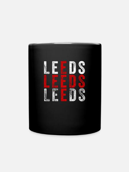 Leeds design | Leeds England Flag graphic | U.K. - Full Colour Mug - black