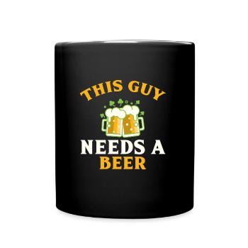 Bier, Beer, Bierchen - Tasse einfarbig - Schwarz - Vorne