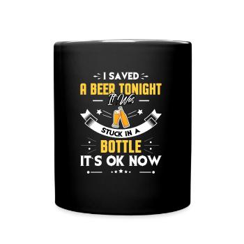 Bier, Beer, Bierchen - Tasse einfarbig - Schwarz - Vorne