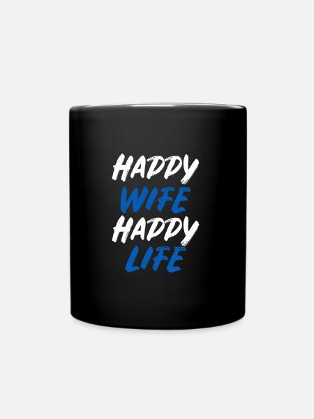 Happy Wife Happy Life - Full Colour Mug - black