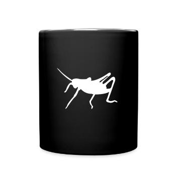 Heuschrecke - Tasse einfarbig - Schwarz - Vorne