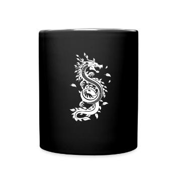 Dragon YinYang Yoga Printemps Japon Zen Cadeau - Mug uni - noir - Devant