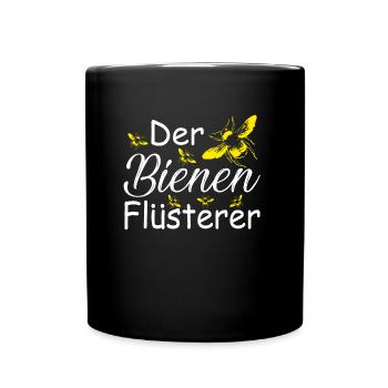 Der Bienenflüsterer Biene Imker Imkerei - Tasse einfarbig - Schwarz - Vorne