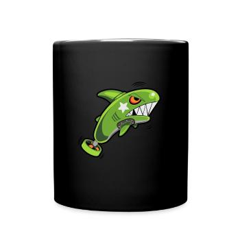 Torpille de requin Shark Torpille verte - Mug uni - noir - Devant