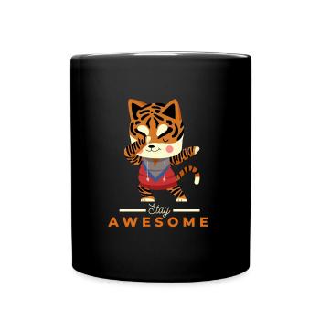 Süßer Tiger Dab - Tasse einfarbig - Schwarz - Vorne