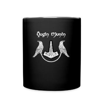 Hugin Munin Raben Wikinger Walhalla Odin - Tasse einfarbig - Schwarz - Vorne